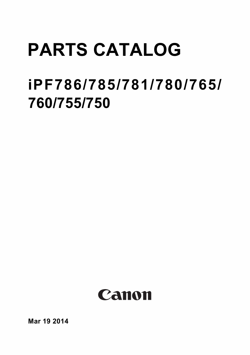Canon imagePROGRAF iPF-786 785 781 780 Parts Catalog Manual-1